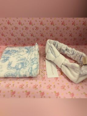 LoveShackFancy Wash cloth and Bow Face Wash beauty Headband Set NWT